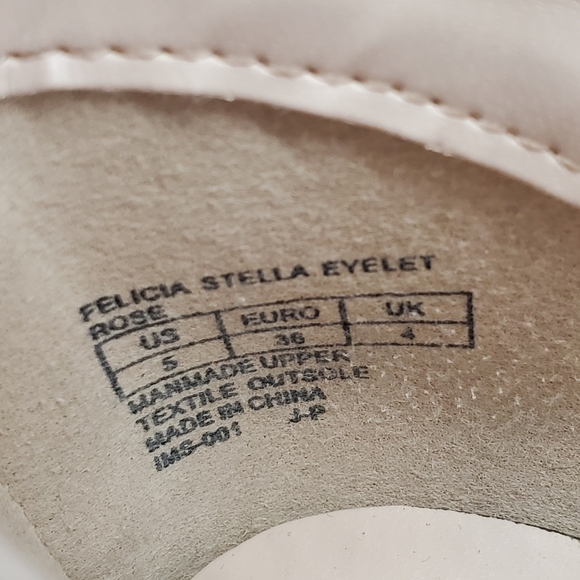 Sam Edelman Felicia Stella Eyelet Lace Up Flat Shoes Size 5 Girl Shoes - Picture 6 of 7